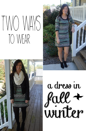 Two ways to wear a dress in fall + winter - Fashion + Feathers